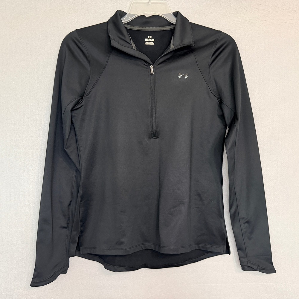 Under Armour Women's Half Zip‎ Black Pullover Size M Athleisure Hiking Yoga Golf